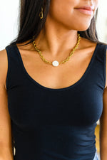 Ocean's Gold Shell Pendant Necklace