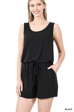 Millie Sleeveless Black Shorts Romper