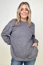 Twist Detail Reversible Oversized Sweatshirt With Pockets