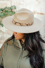 Panama Snakeskin Detail Hat