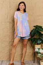 Heimish In The Mix Full Size Tie Dye Print Babydoll Top