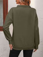 Reg + Plus Zip-Up Dropped Shoulder Sweatshirt