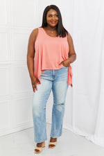 Zenana Feel The Sun Full Size Shark Bite Hem Top