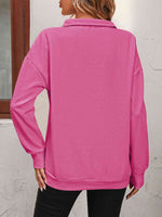 Reg + Plus Zip-Up Dropped Shoulder Sweatshirt