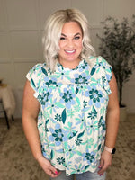 Possibly Maybe Floral Mock Neck Blouse