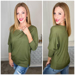 A Day Together Long Sleeve Top in Olive