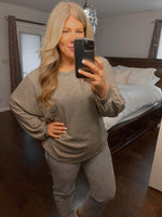 Long Sleeve Solid Knit Open Back Top In Olive