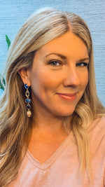 Geometric Teardrop Crystal Dangle Earrings