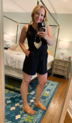 Millie Sleeveless Black Shorts Romper
