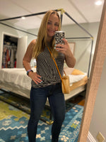 Never Knot Fabulous Sleeveless Top {Navy/Ivory}
