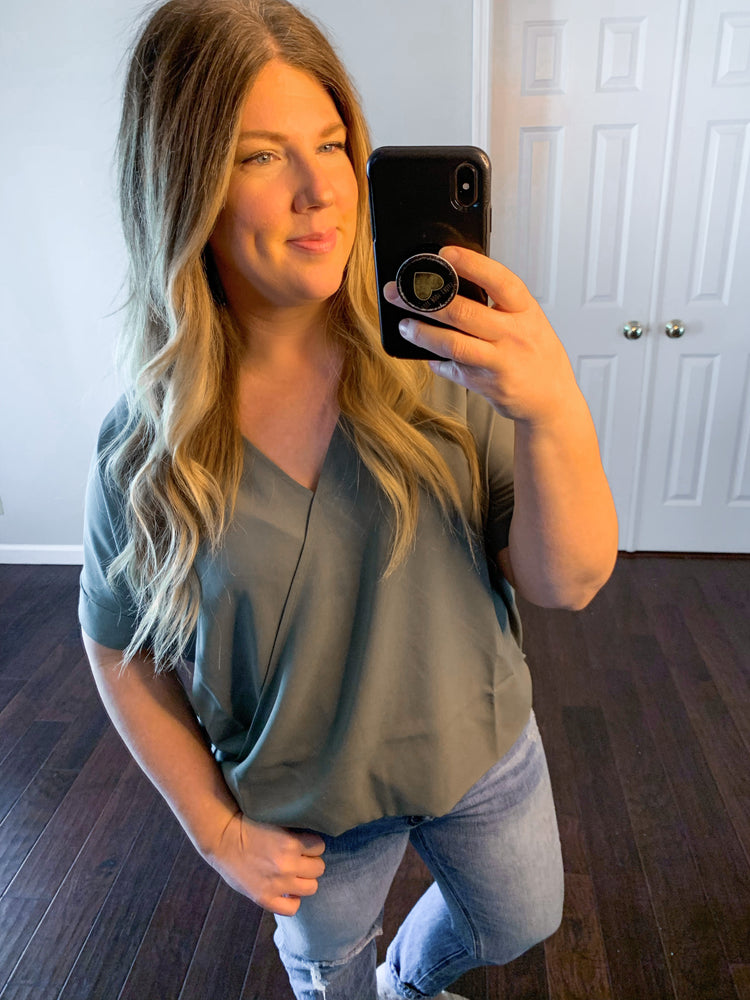 B+B Wrapped Short Sleeve - Light Olive