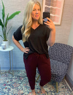B+B Not So Basic Roll Sleeve V Neck Z